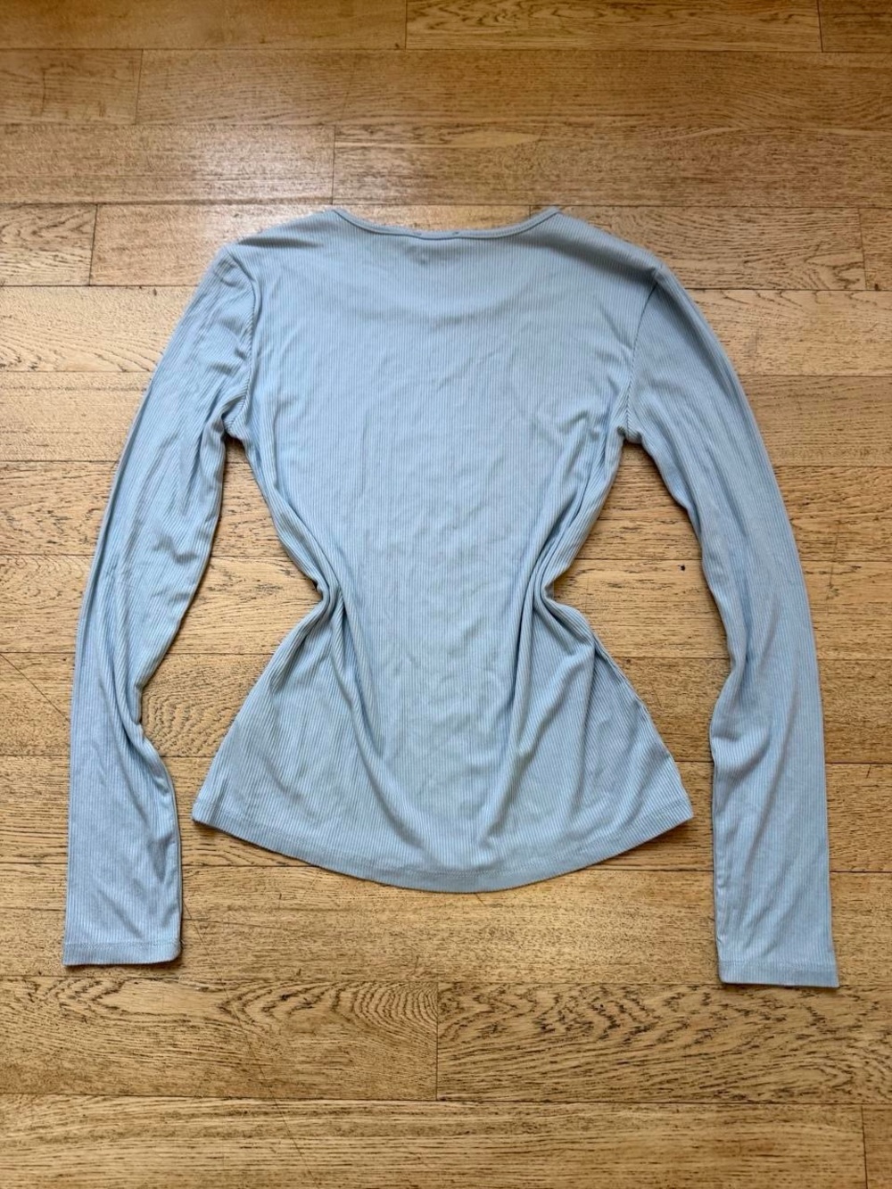 Y2K Bebe Ribbed Rhinestone Logo Long Sleeve Top - Picture 2 of 5